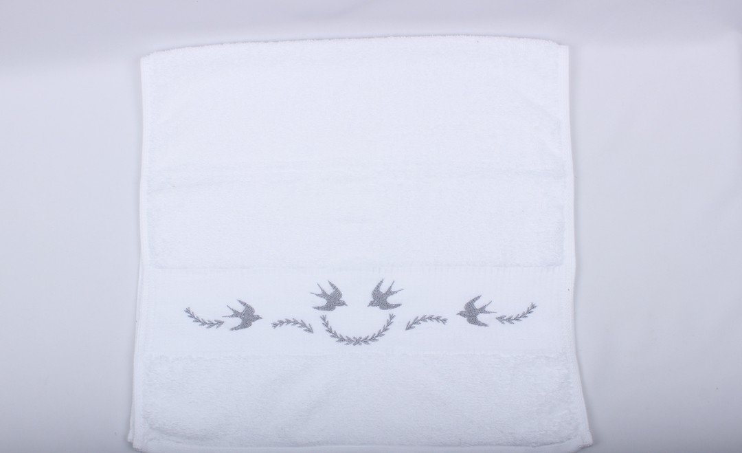 Swallow embroidered hand towel. Code: HT-SWA image 0